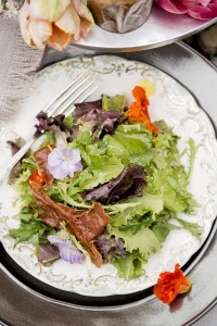 Salad with Edible Flowers from Mari's Gardens - style preservation